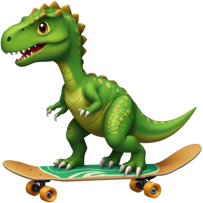 Dinosaur on a skateboard emoji