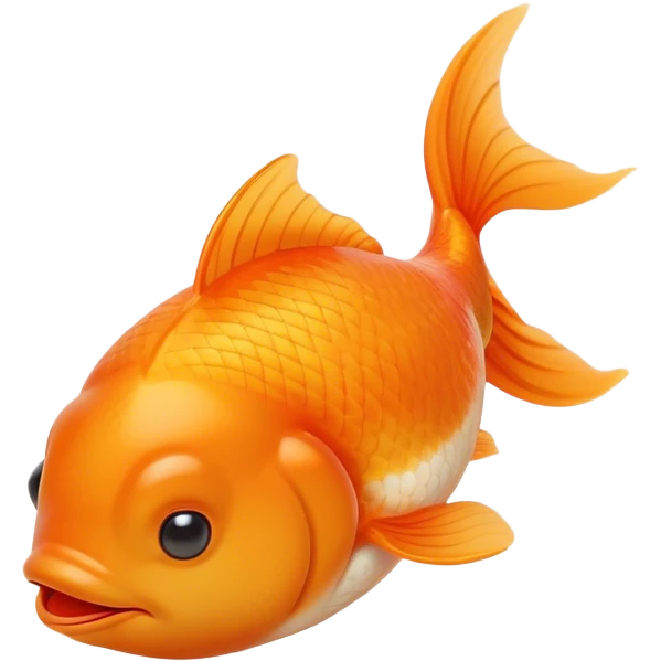Meme-Worthy Cute Sleeping Orange Goldfish Portrait Emoji, Head resting peacefully with a contented smile, showcasing a streamlined, graceful body with a luxuriously soft vibrant orange hue, eyes closed in a serene, floating nap, Simplified yet hilariously adorable features, highly detailed, glowing with a soft, drowsy light, high shine, relaxed and utterly lovable, stylized with an air of playful laziness, bright and heartwarming, soft glowing outline, capturing the essence of a comically sleepy goldfish, so meme-worthy it feels like it could instantly become the next viral sensation of adorable slumber! emoji