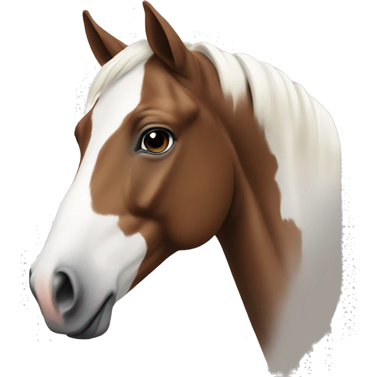 Brown and white paint horse emoji