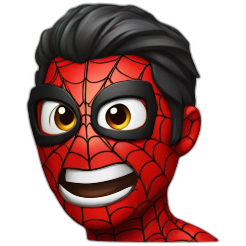 Spiderman avec son doi en laire. emoji