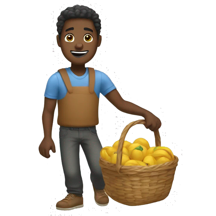 Black guy with basket emoji