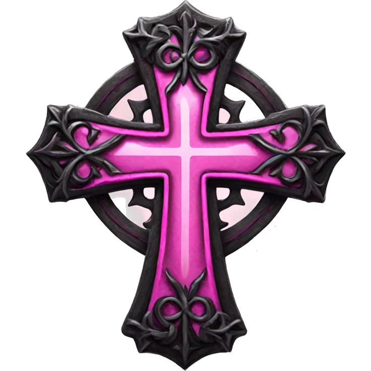 gothic cross pink emoji