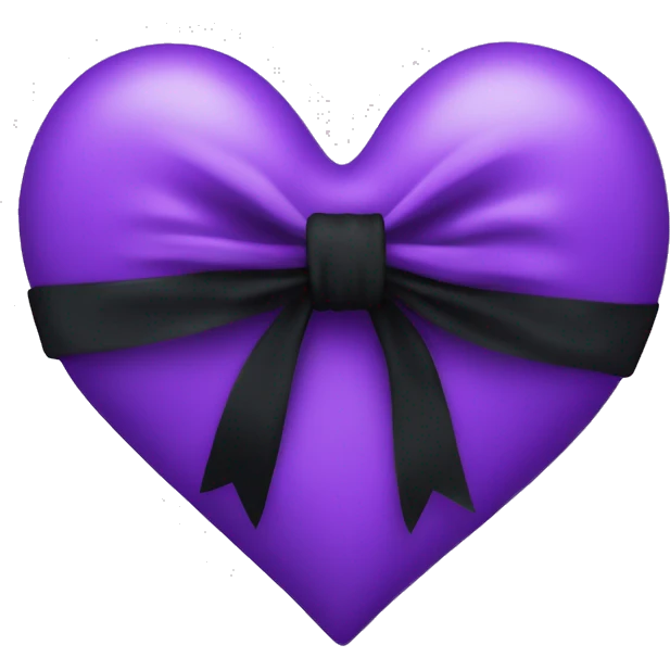 Purple heart with black bow emoji