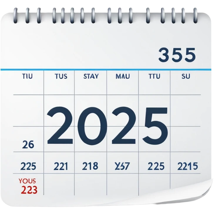 calendar with 2025 written on it emoji