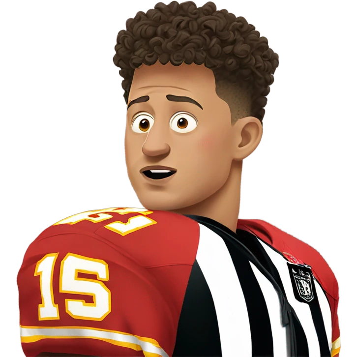 Patrick Mahomes crying to a referee  emoji