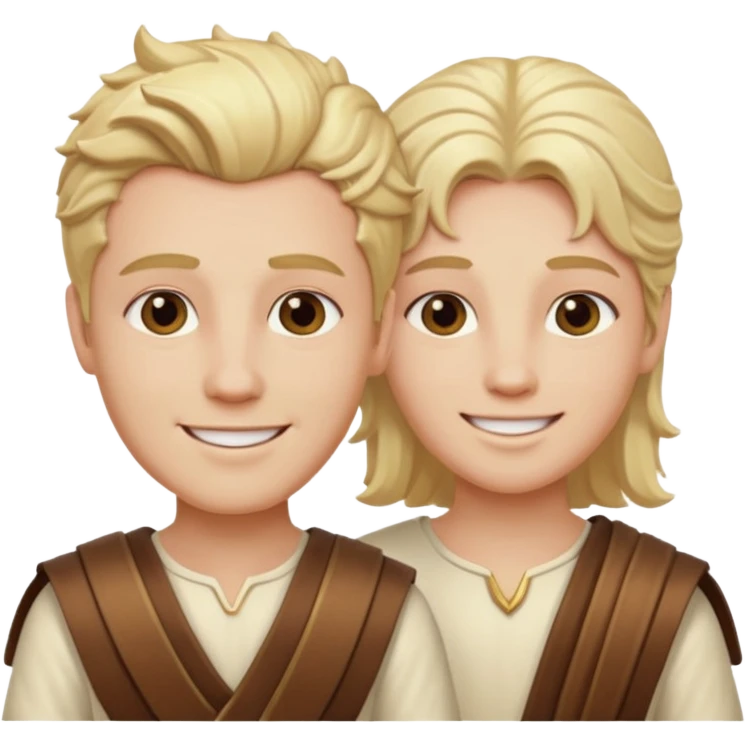 Castor and Pollux, The Twin Gods from Gods and Goddesses with blonde hair, cream outfit emoji