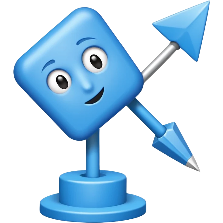 Un cuadrado azul con una flecha en medio emoji