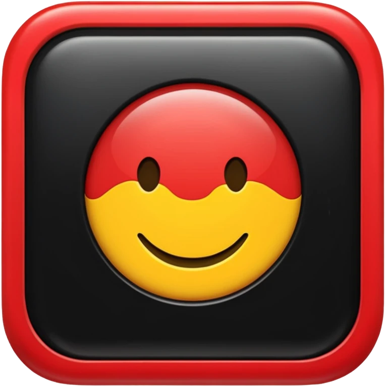 A wawy black and red rectangle with medium sized yellow circle in the middle emoji