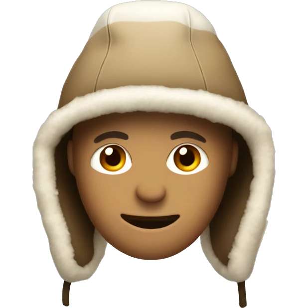 Trapper hat with ear flaps emoji