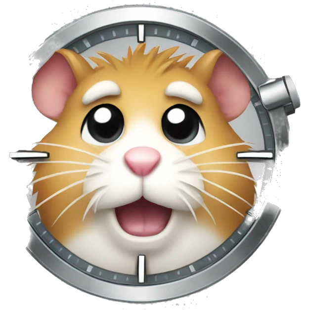 Angry hamster looking at his watch emoji