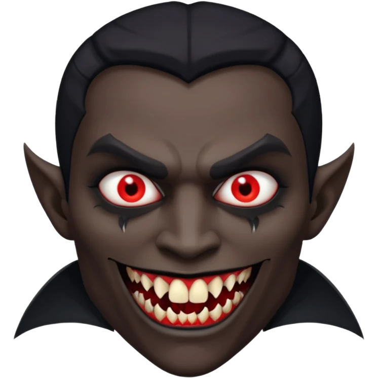 half man half vamp mirrored black emoji