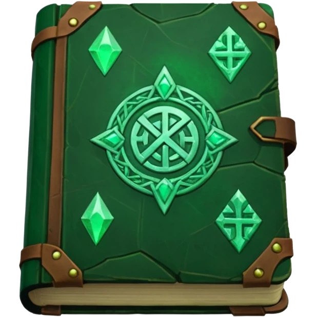 fantasy magic green book low poly emoji