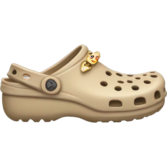 Beige crocs with charms emoji