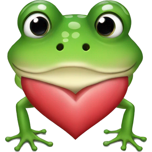 Frog kissing a heart emoji