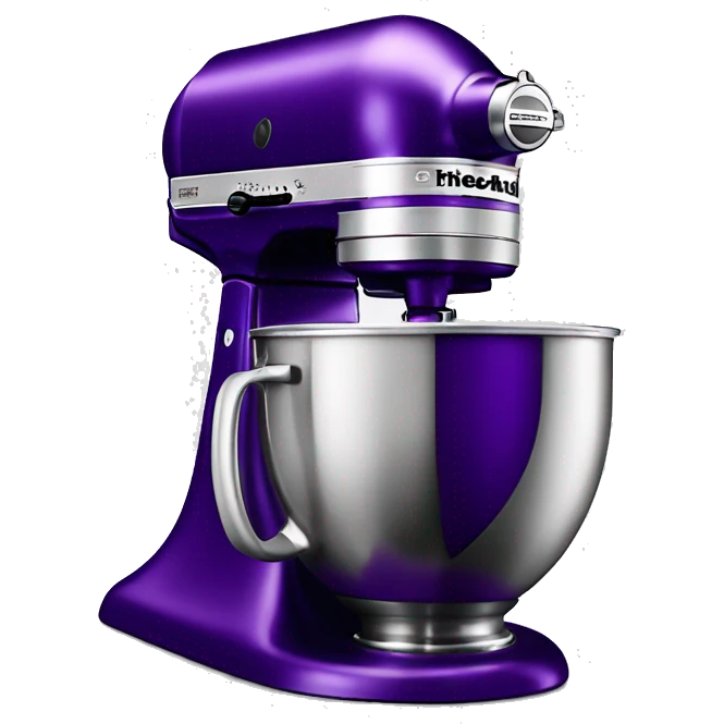 Realistic Metallic royal purple kitchenaid mixer isolated.  emoji