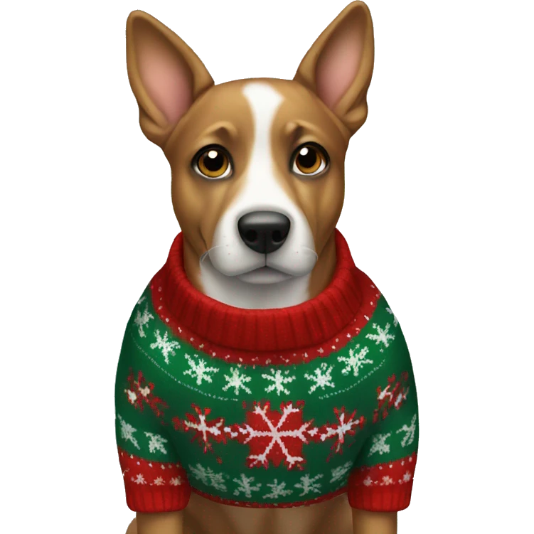 Dog wearing Christmas sweater  emoji
