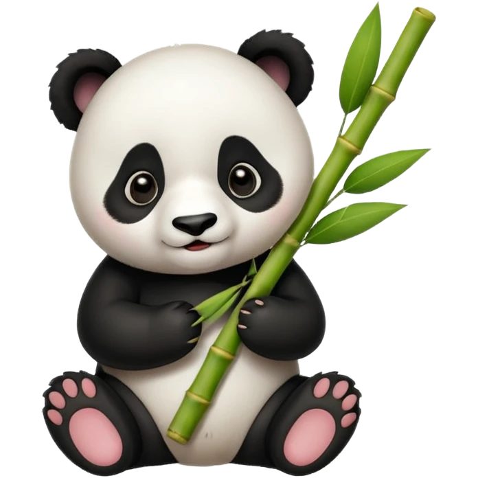 baby panda eating bamboo emoji