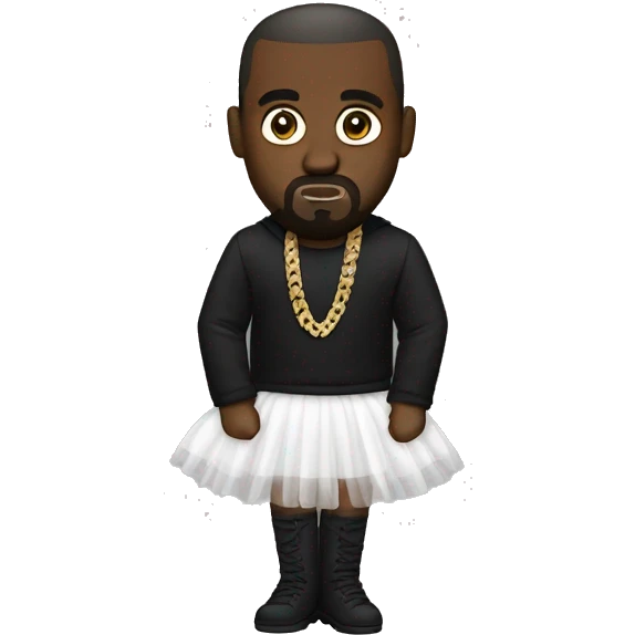 Kanye west wearing a black tutu emoji