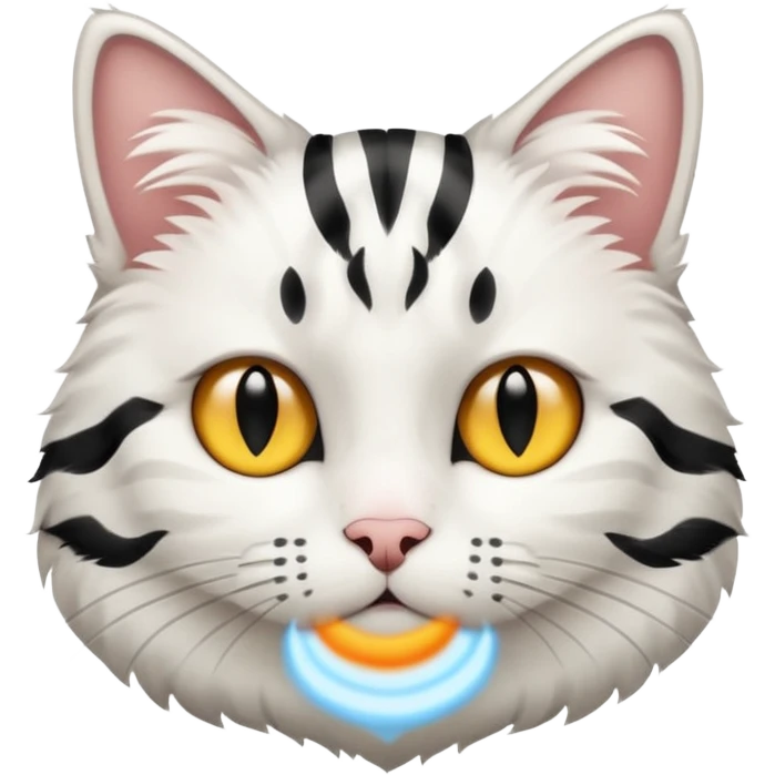 White tabby thin cat emoji