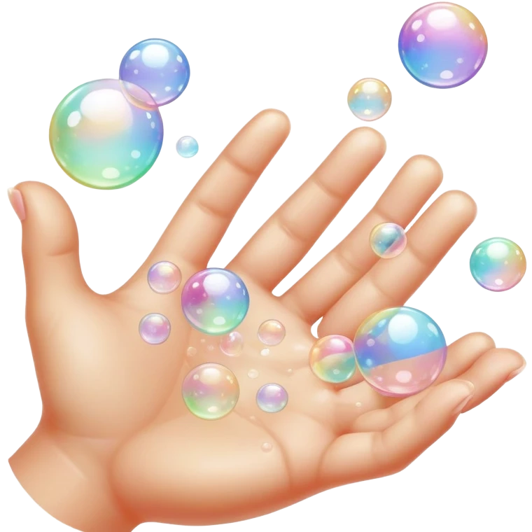 Rubbing hands bubbles emoji