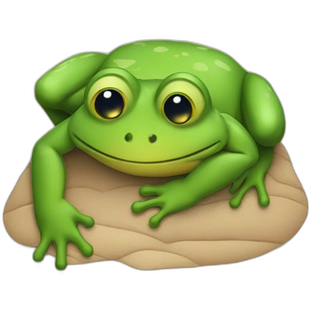 Grenouille qui fait un calin emoji