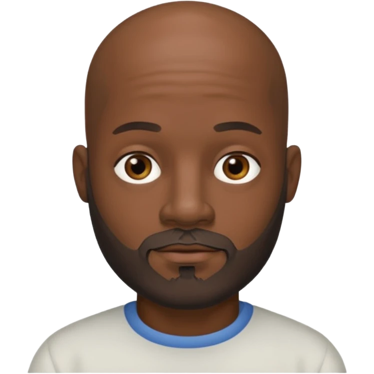 African American male bald salt & pepper beard emoji