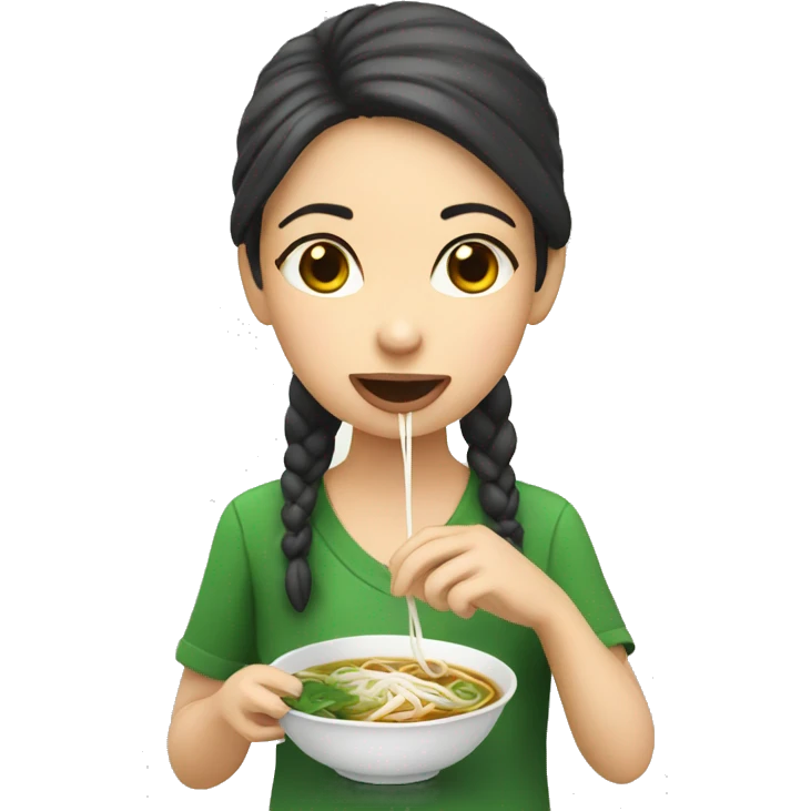 girl eating pho emoji