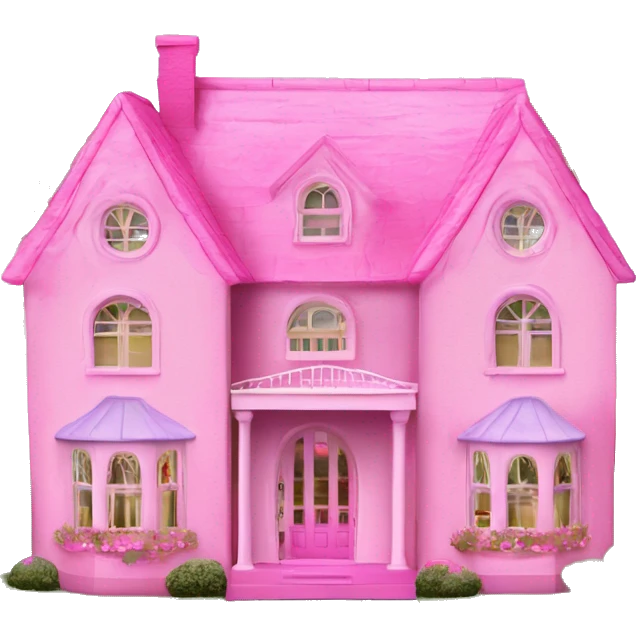 Pink Barbie dream house dollhouse emoji