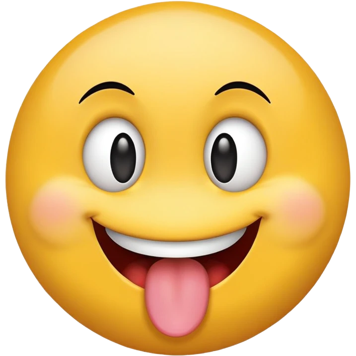 smiley face with wide, off-center eyes, tongue-out, goofy and playful, clumsy vibe emoji