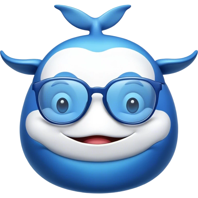 Whale wearing glasses emoji