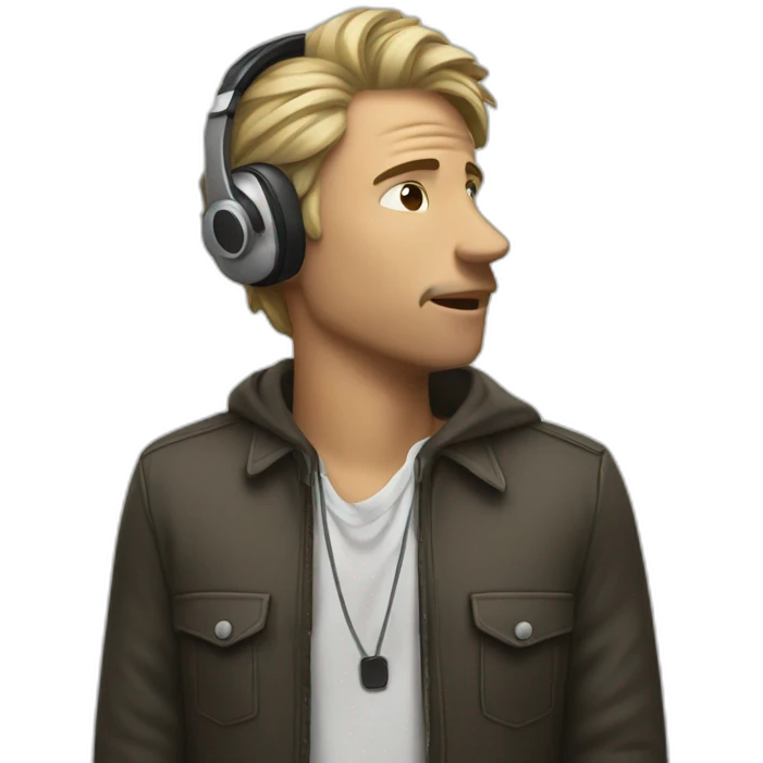 man hears music emoji