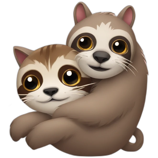 sloth and cat emoji