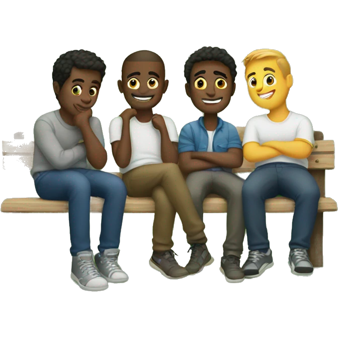 seven guys sitting outside emoji