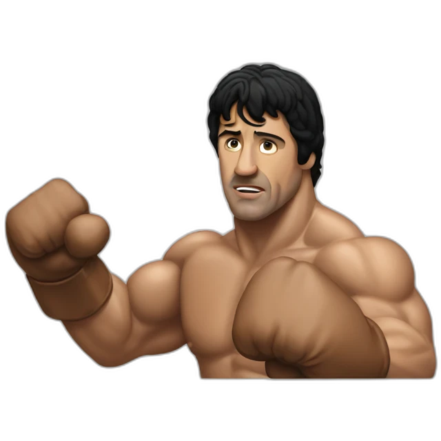 Rocky balboa waving emoji
