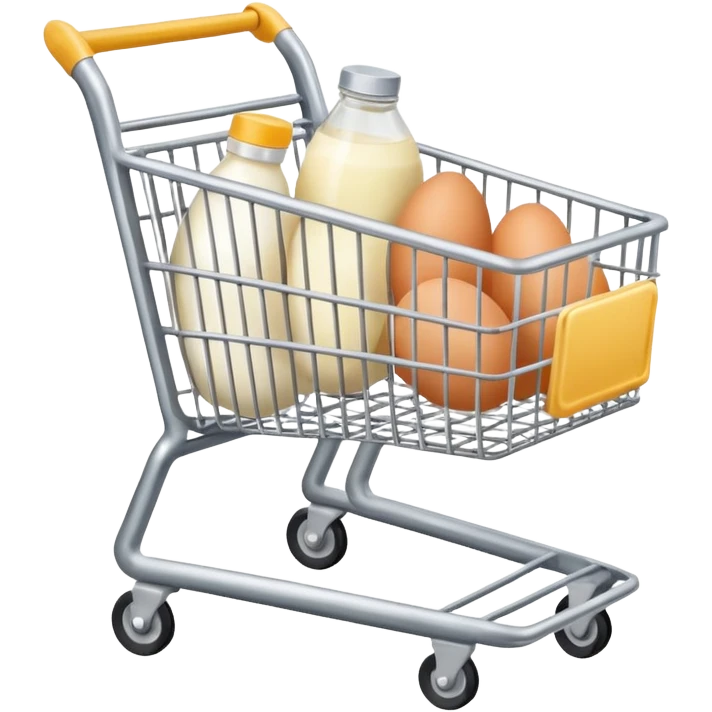 carrito de compras leche care  huevos emoji
