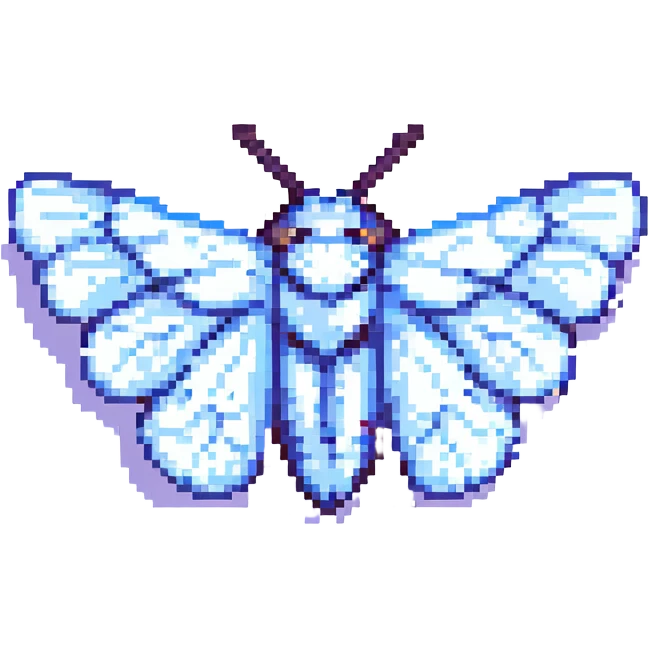 pixel art fluffy moth emoji