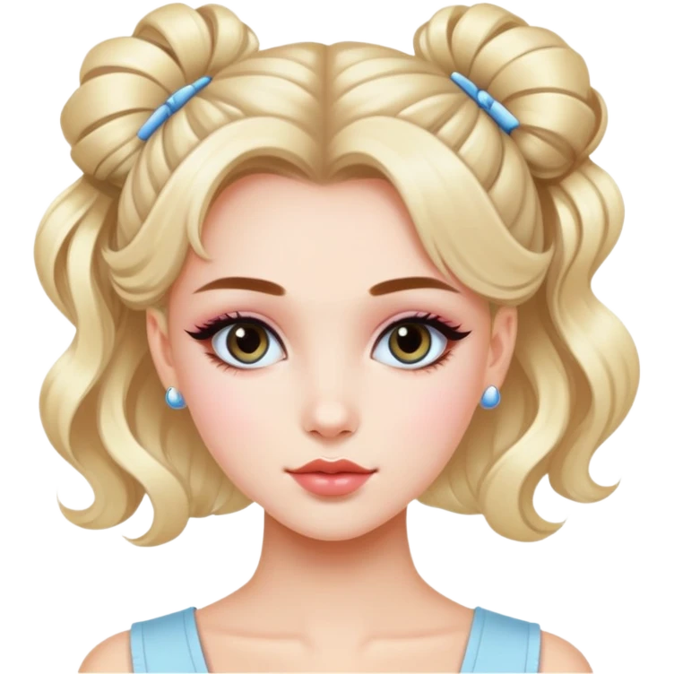 pretty y2k bratz baddie, pretty makeup, y2k hairstyle emoji