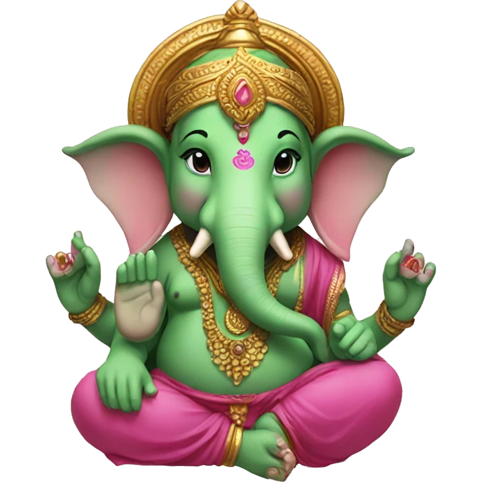 pink and green lord ganesha emoji