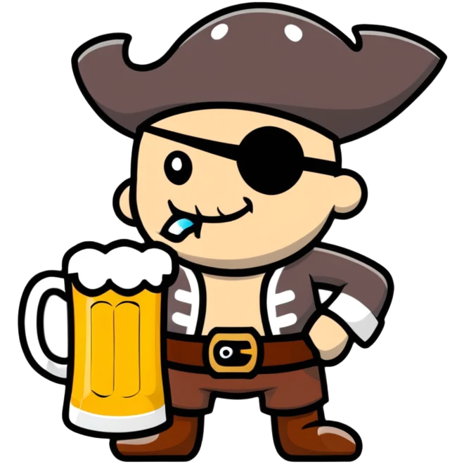pirate drinking beer emoji