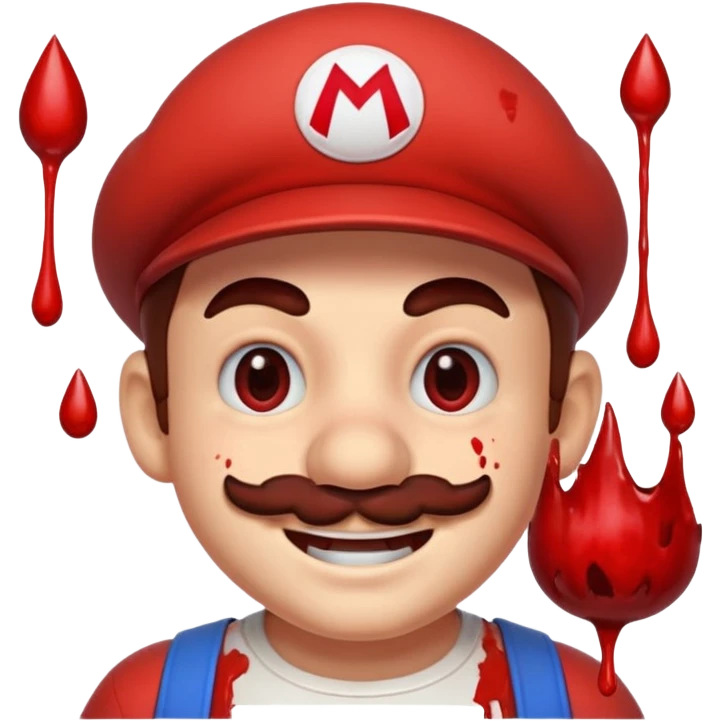 mario a lot of blood on his face emoji