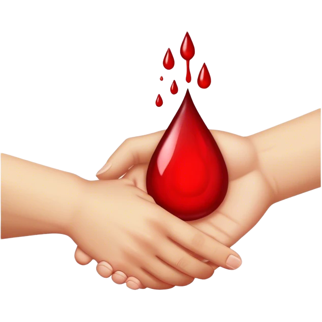 handshake, blood drop emoji