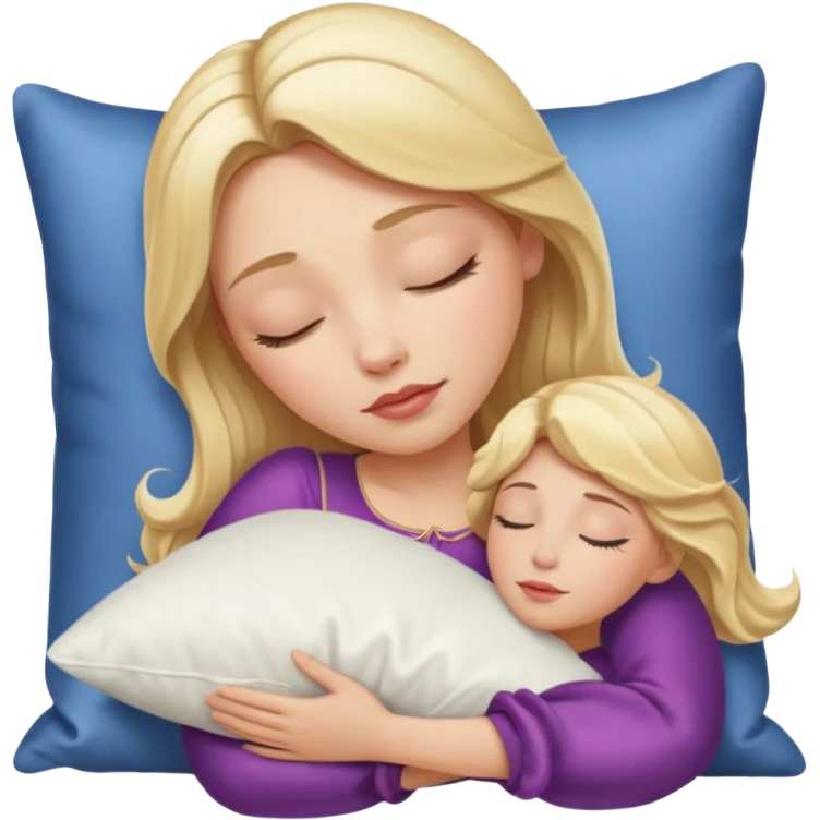 sleeping beauty blonde white girl with a silk pillow emoji