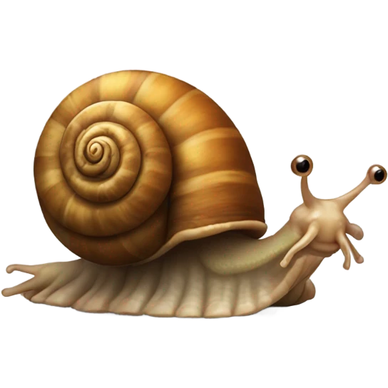 Snail with man face with 6 legs emoji