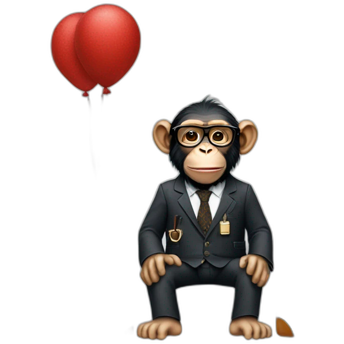 chimp professor with louis vuitton clothing emoji