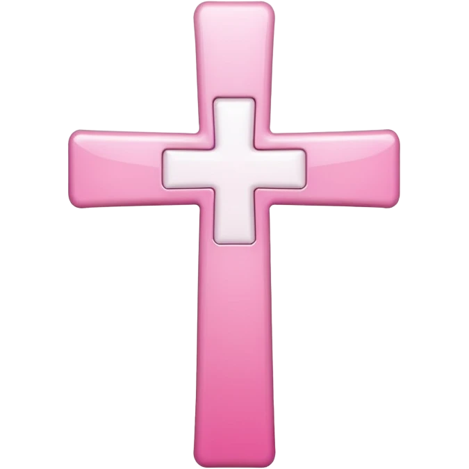 Pink and white cross emoji