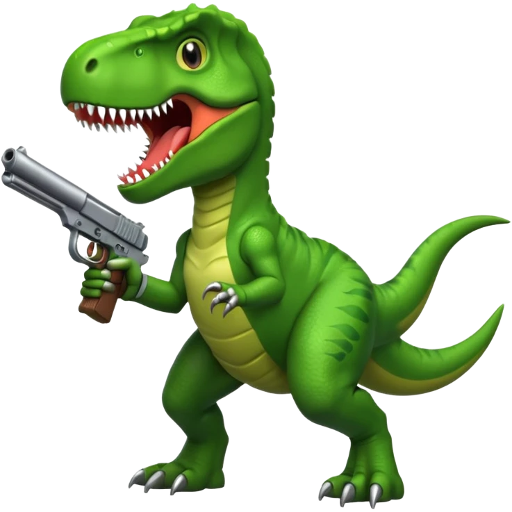 T-Rex holding a gun emoji