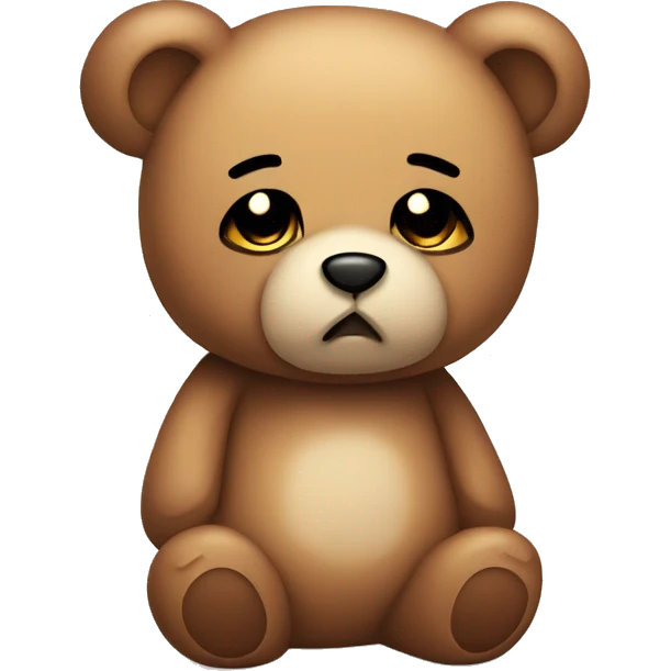 sad cute teddy bear plushie with tears emoji