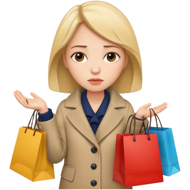 sad lady shopping  emoji