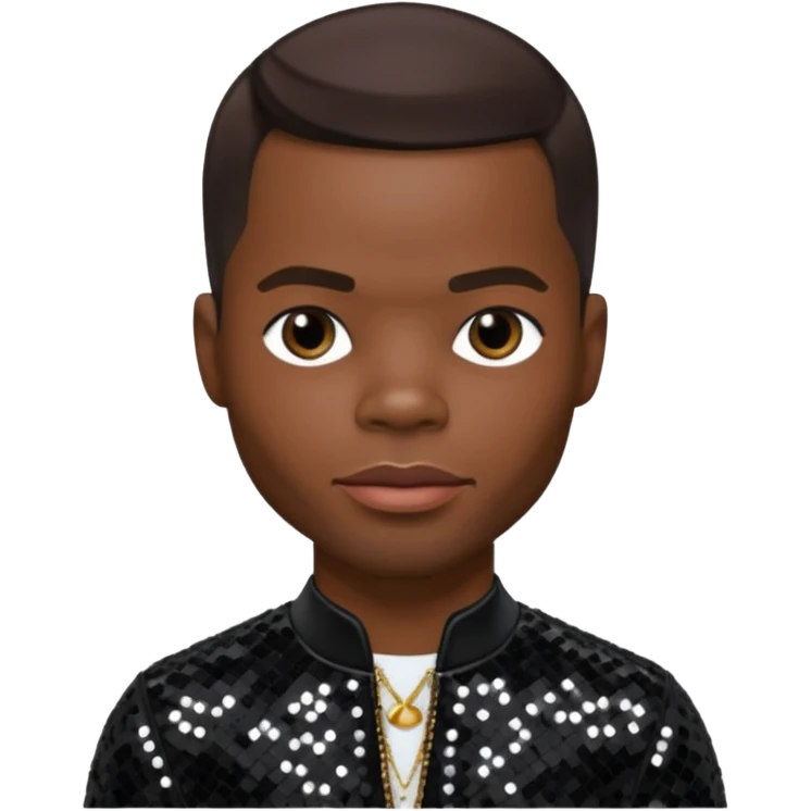 Kirk Franklin with dark brown hair, black sequin outfit  emoji