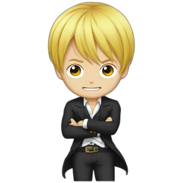 Sanji One Piece Chibi encostume gris emoji